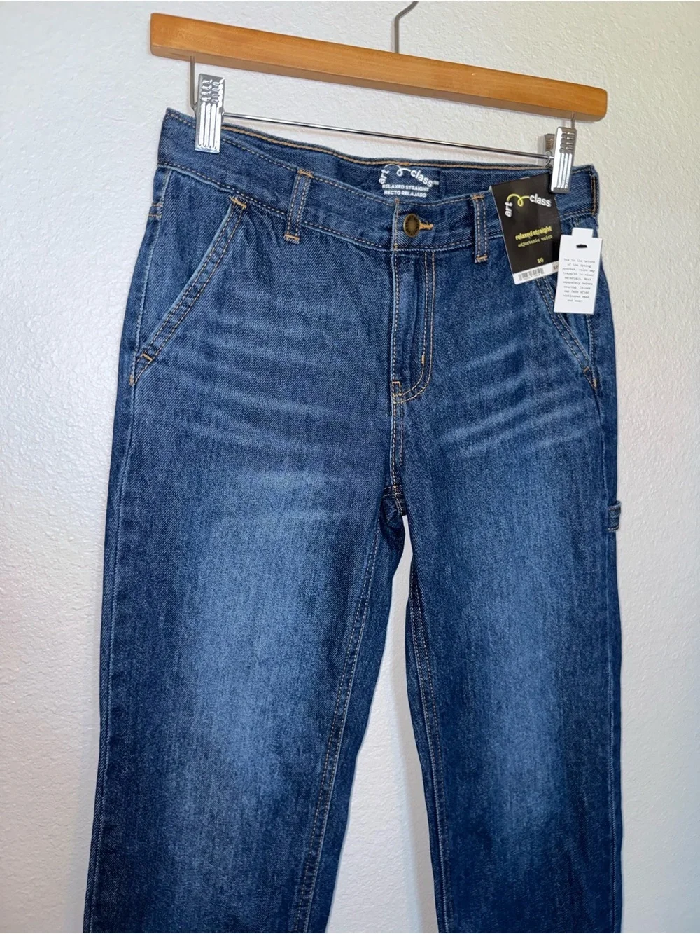 New art class Boys Jeans 100% Cotton Medium Wash Relaxed Straight Jeans Size 10